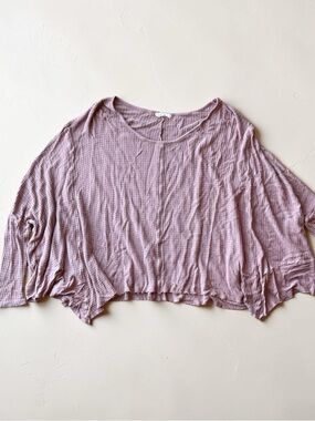 Boxy Waffle Knit Women's Top in Light Mauve